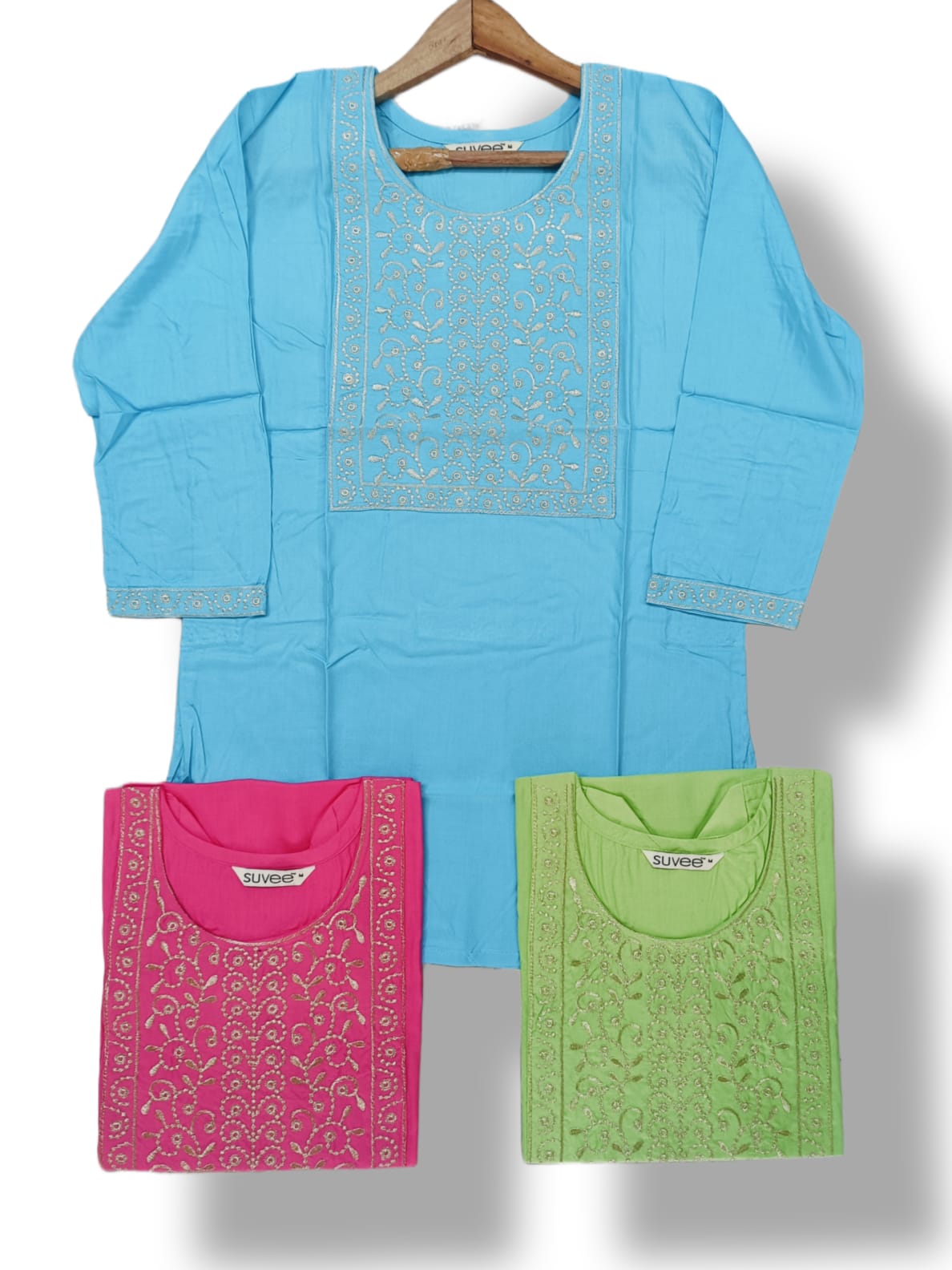 RAYON EMBROIDERY SHORT KURTI